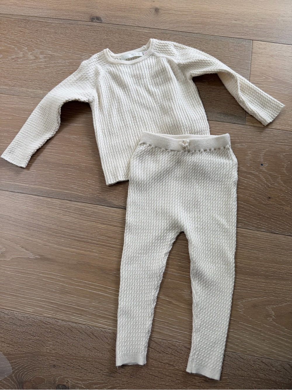 Zara baby Cream cable knit Set